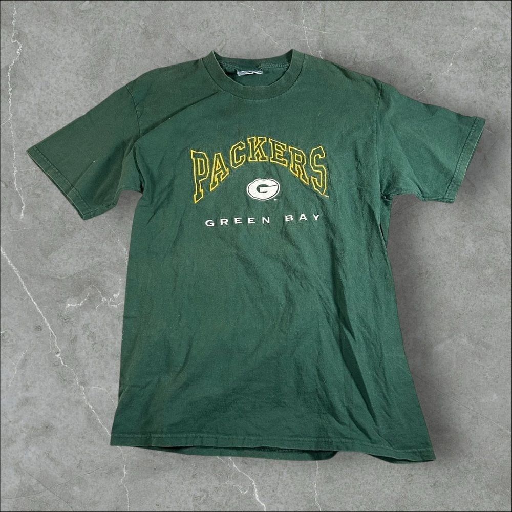 Vintage Green Bay Packers Shirt Mens Large Green 90s NFL Lee Sport Rare‎ Wave